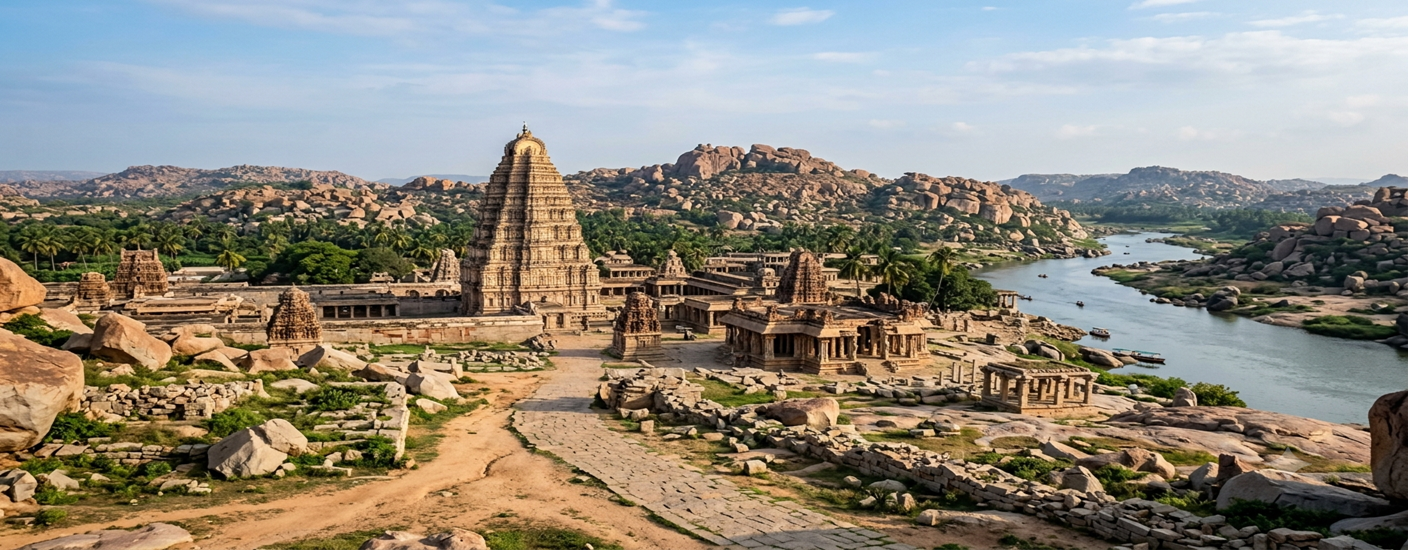 A beautiful Virupaksha Temple​ located at Hampi